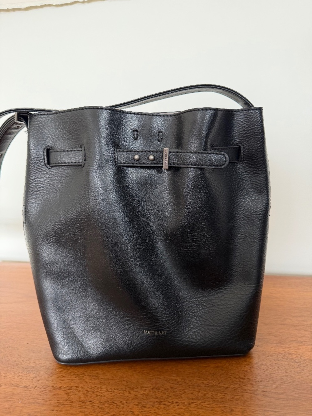 LEXI Vegan Bucket Bag- Black
